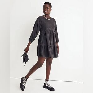 Madewell Denim Raglan-Sleeve Mini Dress in Lunar Wash Size L